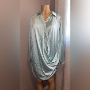 Fashion Nova Light Blue Long Sleeve Dress